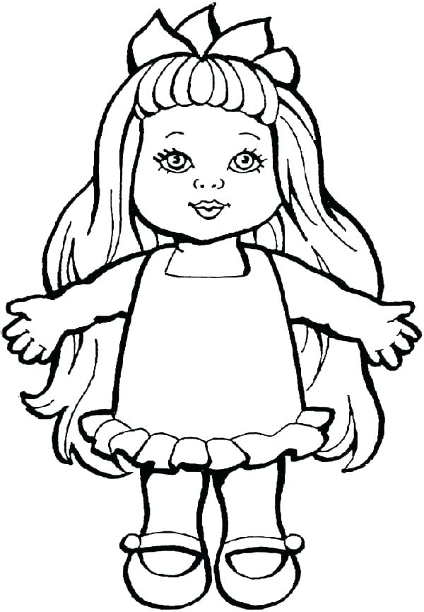 600x865 Barbie Dolls Coloring Pages Free Barbie Line Drawing At Free