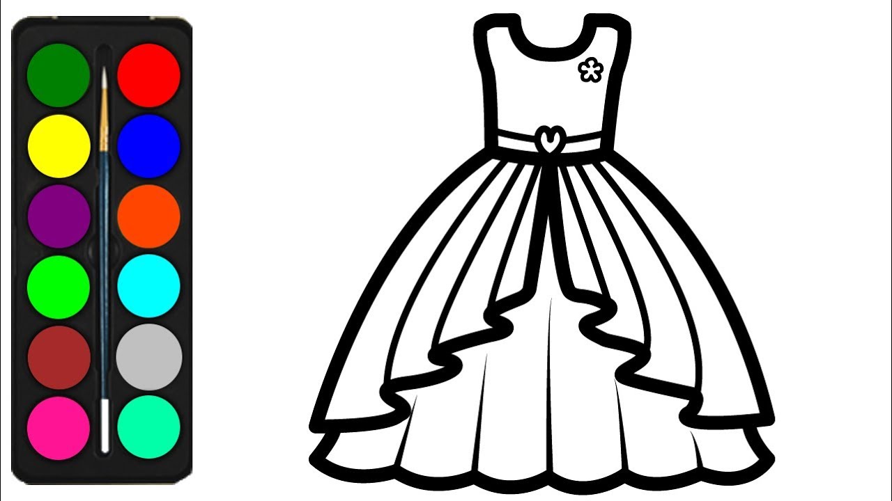 1280x720 Barbie Dress Coloring Pages For Kids