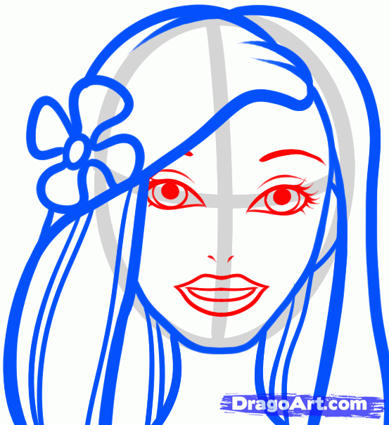 553x605 How To Draw Barbie Easy, Step