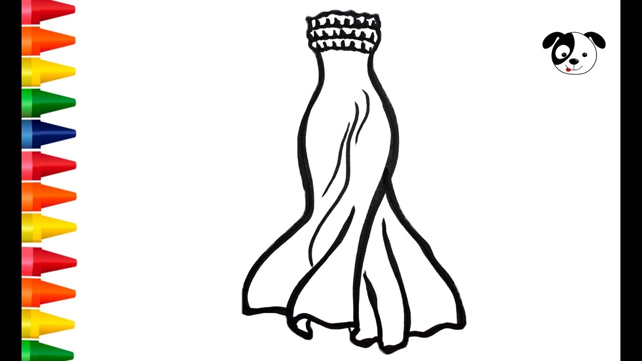 1280x720 Glitter Cute Dress Barbie Coloring And Drawing For Kids, Toddlers