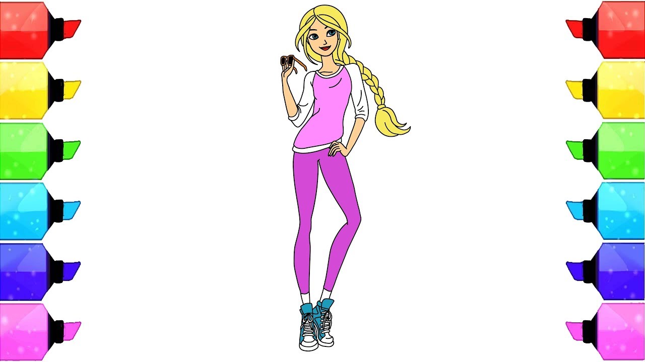 1280x720 How To Draw And Color Barbie Princess