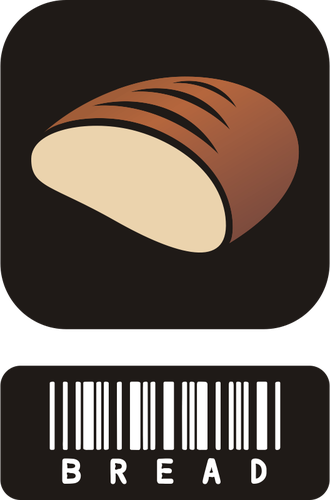 330x500 Vector Drawing Of Two Piece Sticker For Bread With Barcode