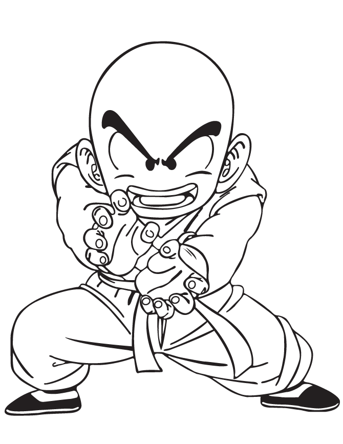 670x867 Dragon Ball Z Krillin Coloring