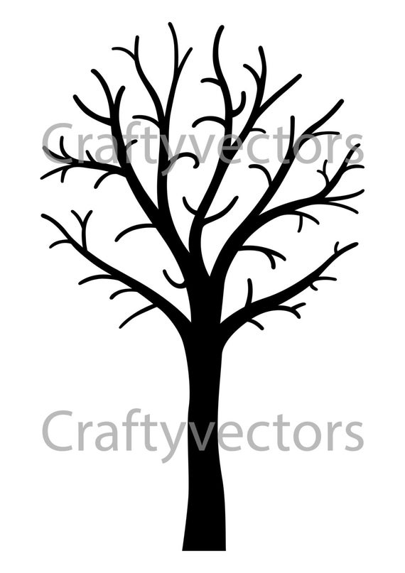 570x807 Tree With Bare Branches Vector Etsy