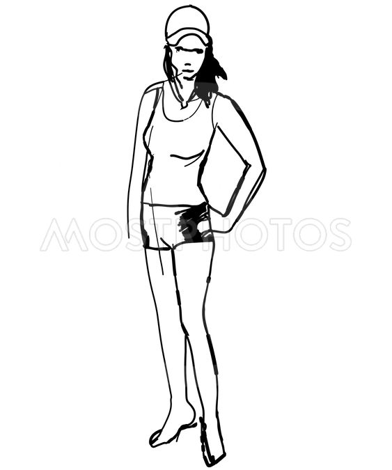 563x675 Sketch Barefoot Girls In Sh