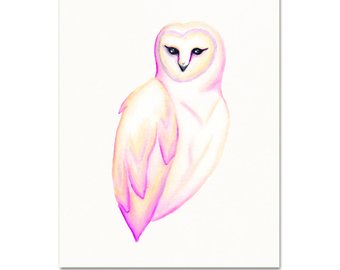 340x270 Owl Art Print Etsy