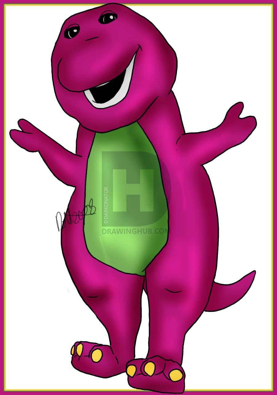 900x1284 How To Draw Barney, Step