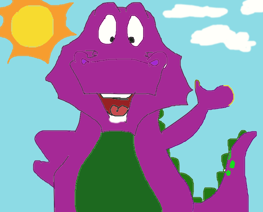 903x728 My Online Drawing Of Barney The Dinosaur