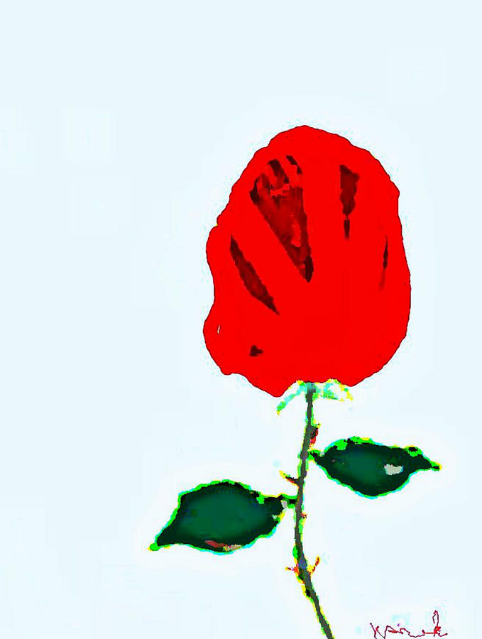 679x900 rosebud digital drawing