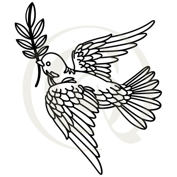 600x600 Baroque Dove Svgdxf Christmas Animals Cutting Craft Genesis