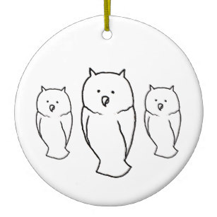 307x307 owl drawings ornaments keepsake ornaments zazzle