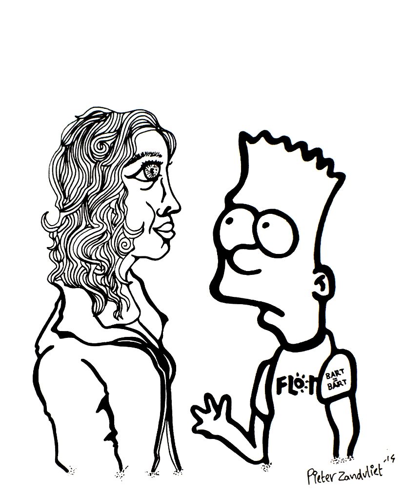 828x1024 Drawing Of The Day, Flor Scarano And Bart Simpson