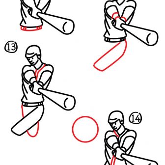 336x336 Baseball Player Hitting Ball Drawing Cartoon Easy A Iydunetwork