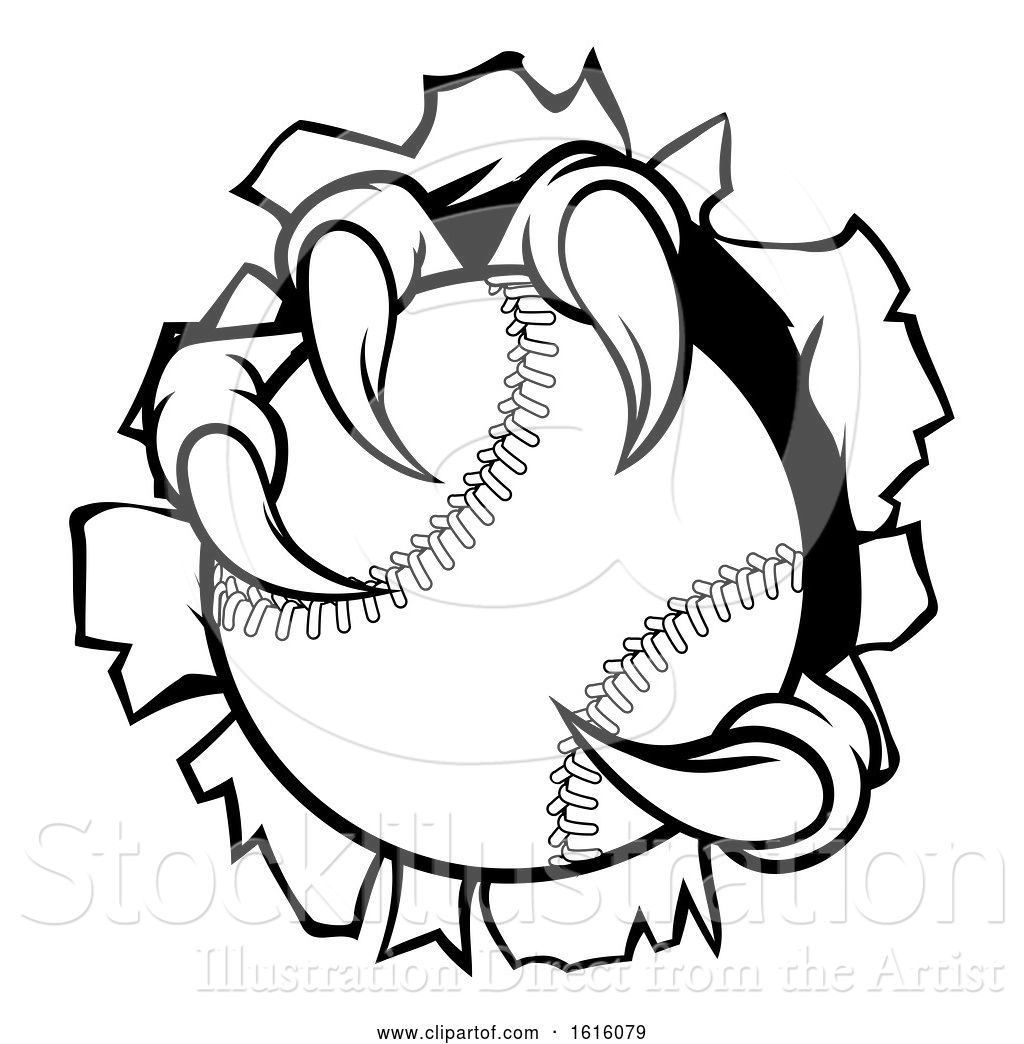 1024x1044 Vector Illustration Of Baseball Ball Eagle Claw Talons Tearing