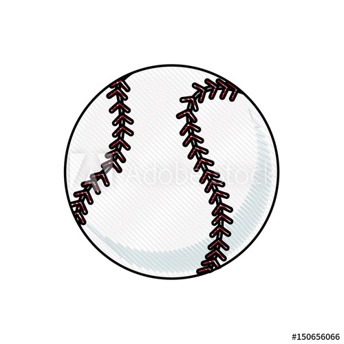 500x500 Drawing Baseball Ball Sport Competition Element Vector