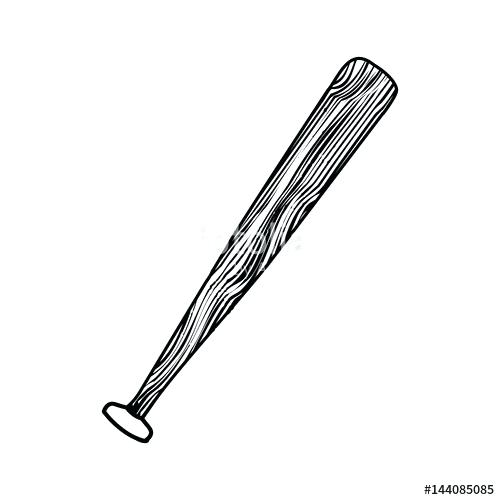 500x500 baseball bat vector art wall allppl