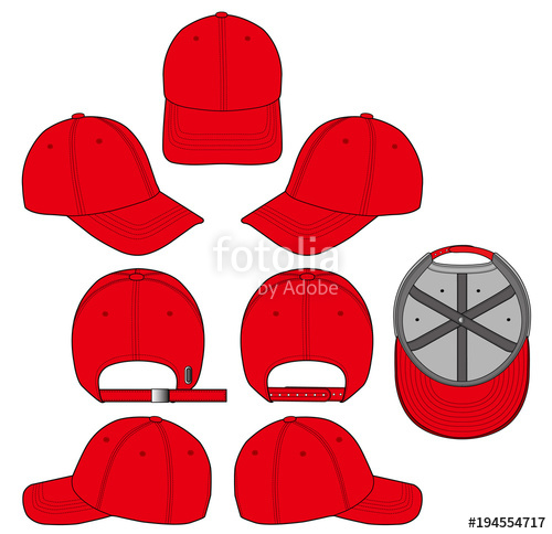 500x484 Baseball Cap Fashion Flat Technical Drawing Template Stock Image
