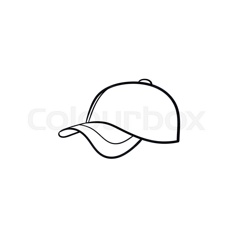 800x800 Baseball Hat Hand Drawn Outline Doodle Stock Vector Colourbox