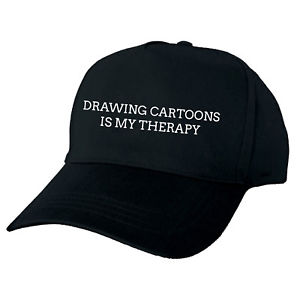 300x300 Drawing Cartoons Is My Therapy Black Baseball Cap Funny Hat Ebay