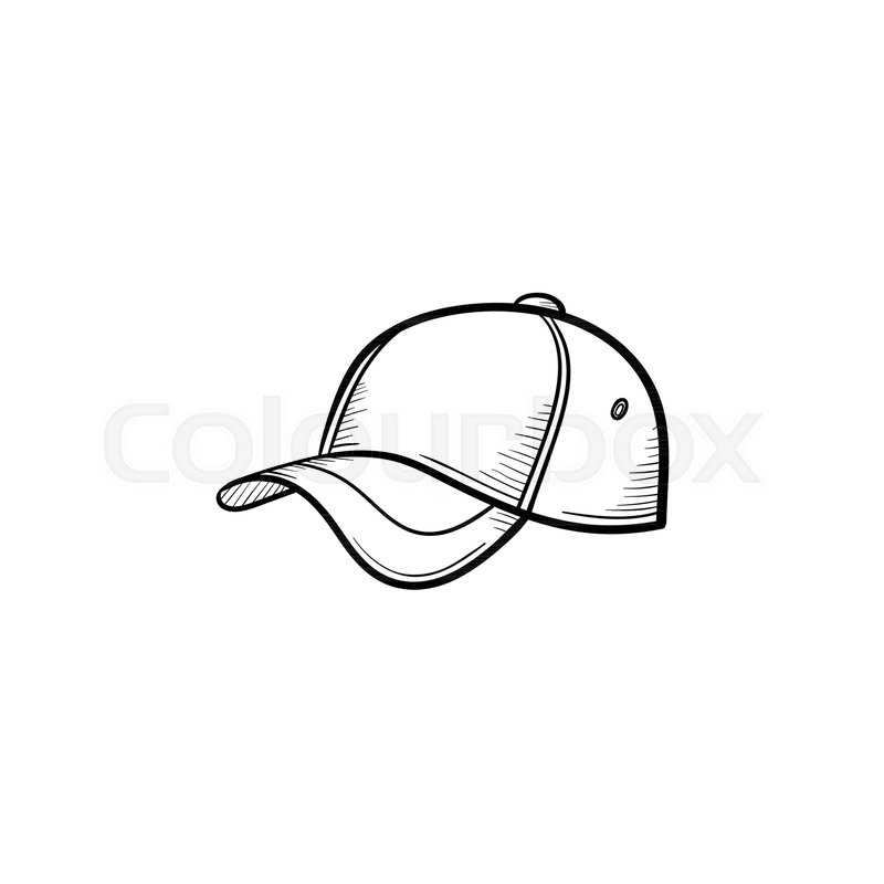 800x800 Vector Hand Drawn Baseball Hat Outline Stock Vector Colourbox