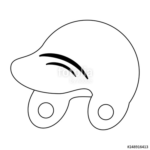 500x500 Sport Baseball Helmet Symbol Black And White Stock Image