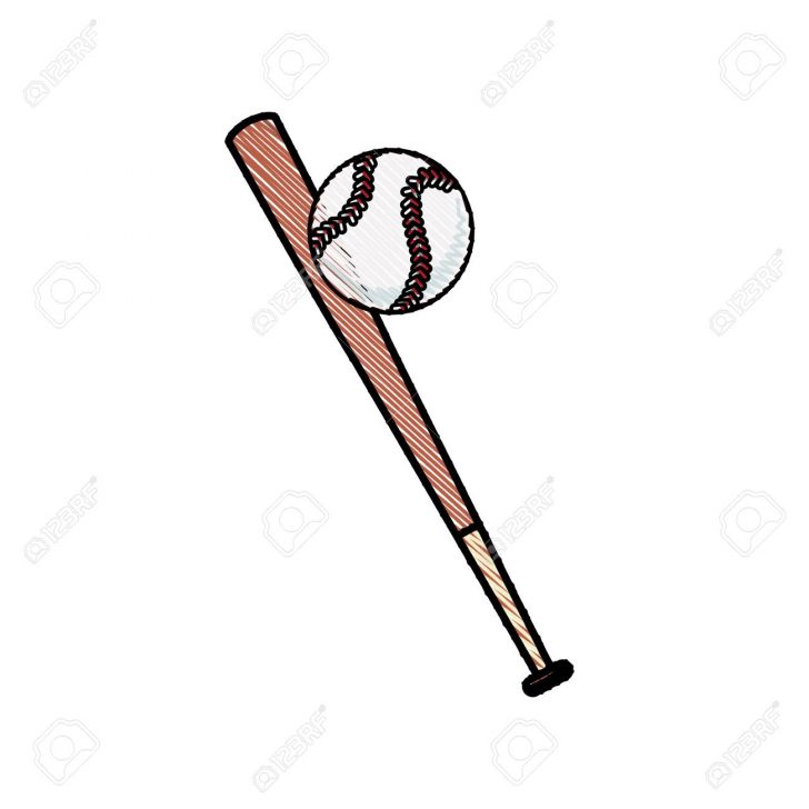 728x728 Baseball Bat And Ball Drawing Easy Outline Step Cartoon Harley