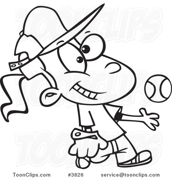 581x600 Cartoon Black And White Line Drawing Of A Tomboy Girl Tossing