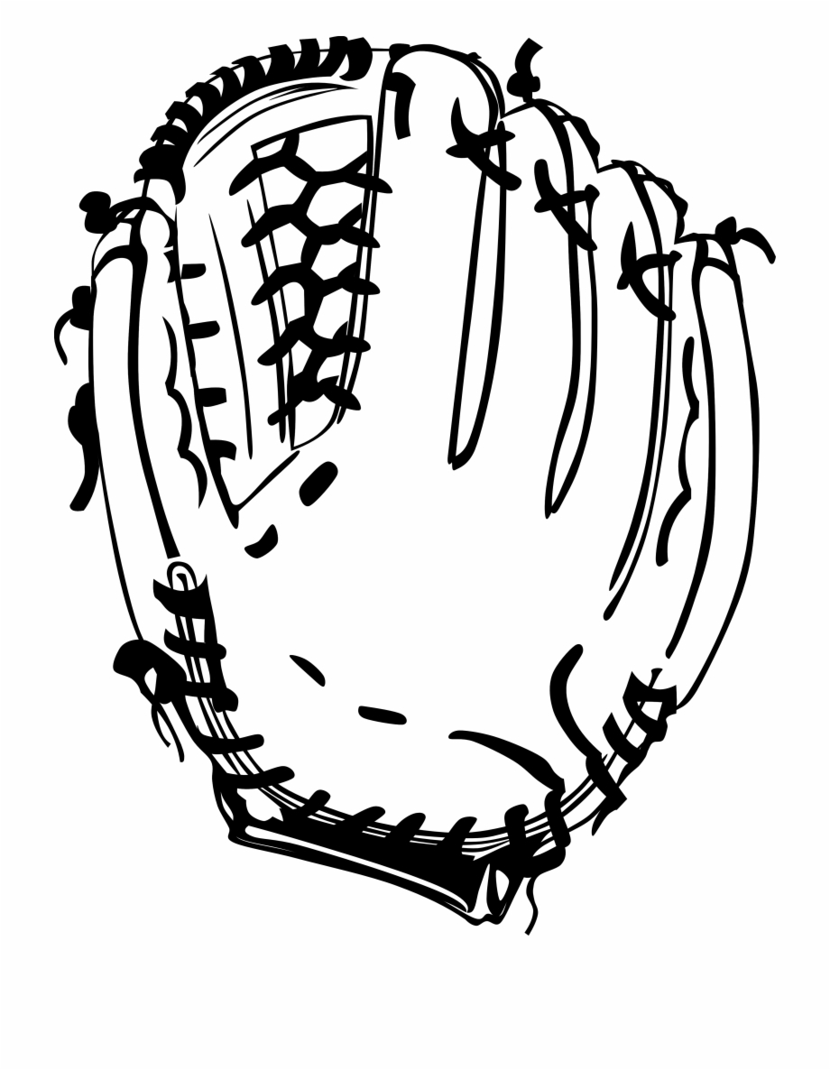 920x1186 Baseball Glove Clipart Black And White