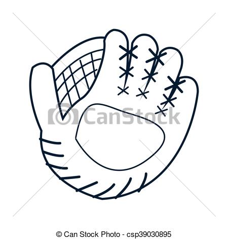 450x470 Flat Design Baseball Glove Icon Vector Illustration