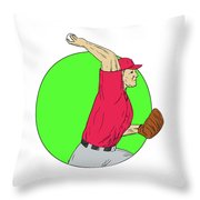 180x180 Baseball Pitcher Throwing Ball Circle Drawing Digital Art
