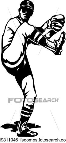 218x470 Pitcher Baseball Clipart