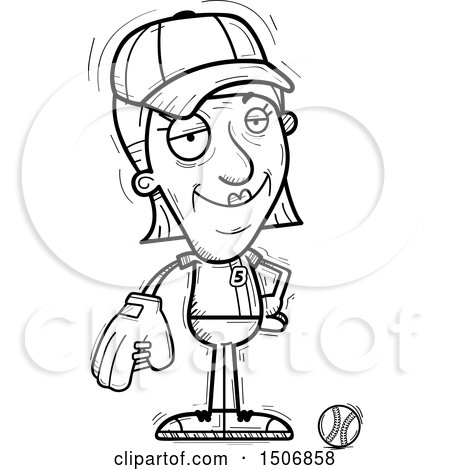 450x470 Clipart Of A Confident Senior Female Baseball Player