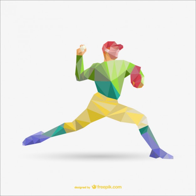 626x626 Free Polygon Drawing Of Baseball Player Free Vector Free Vectors
