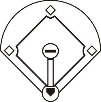 350x351 Baseball Stadium Clipart Black And White