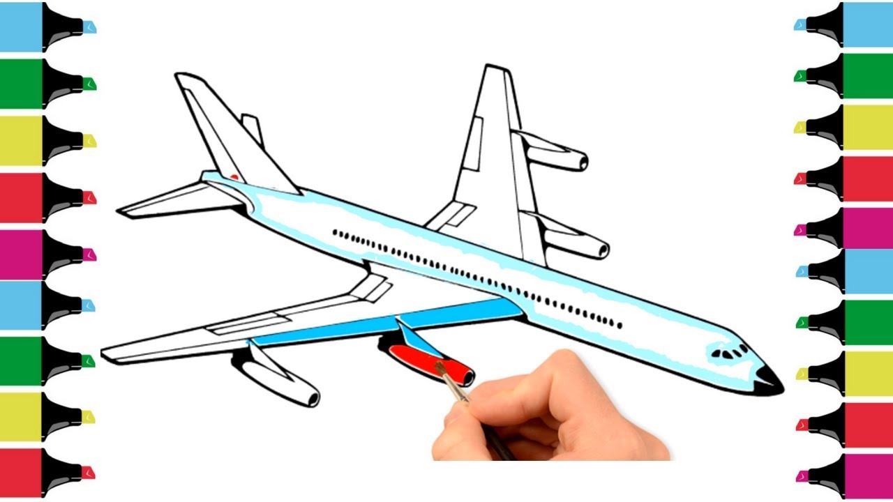 1280x720 How To Draw An Airplane Airplane Coloring Pages For Kids