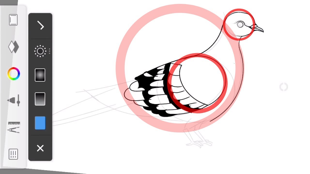 1280x720 Draw Pigeon Using Basic Shapes On Iphone In Sketch Book App