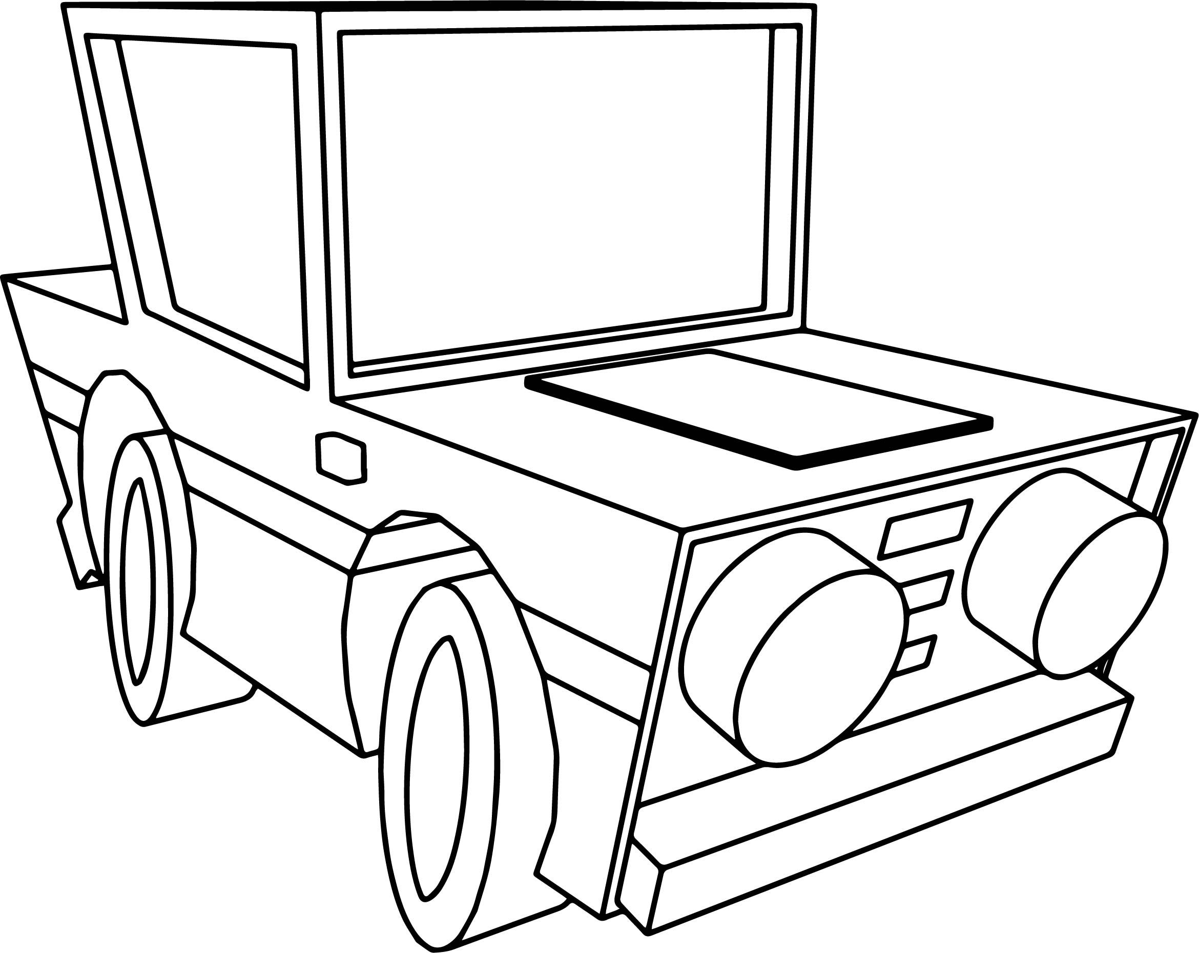 2340x1860 Basic Cartoon Car Bold Coloring Pages