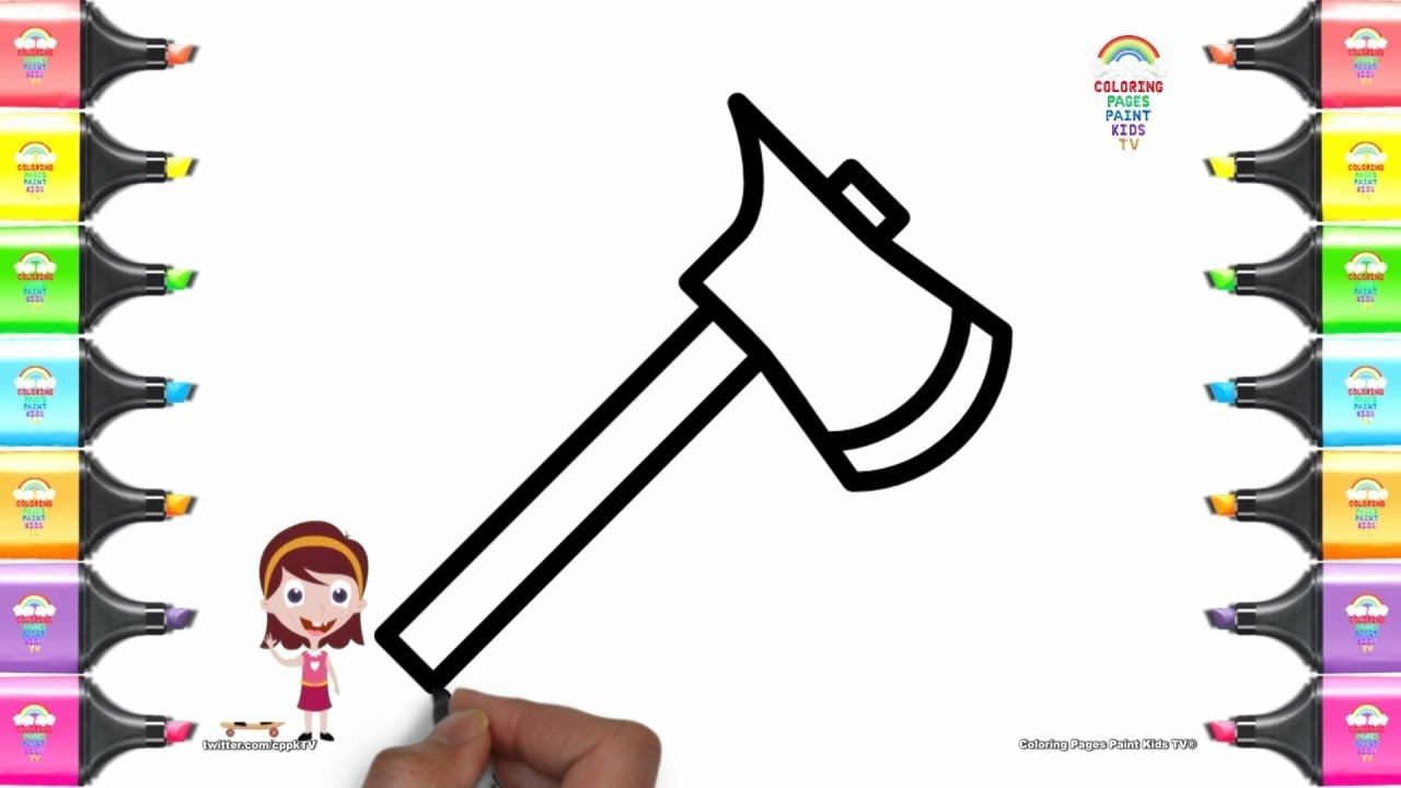 1280x720 Coloring Pages Axe For Kids Tools Drawing Books Coloring Pages