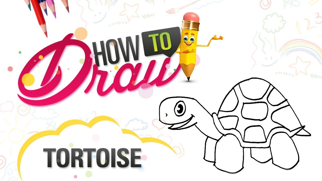 1280x720 how to draw a tortoise with basic shapes,tortoise drawing for kids