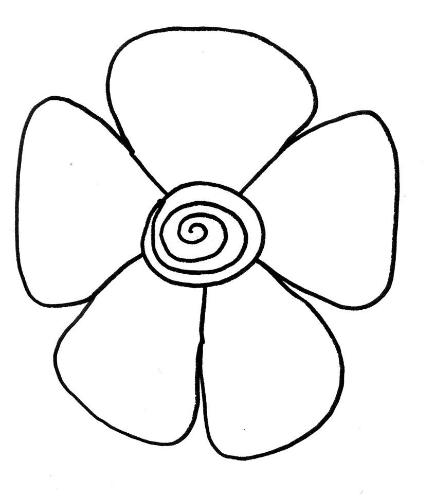 844x964 Basic Flower Drawings