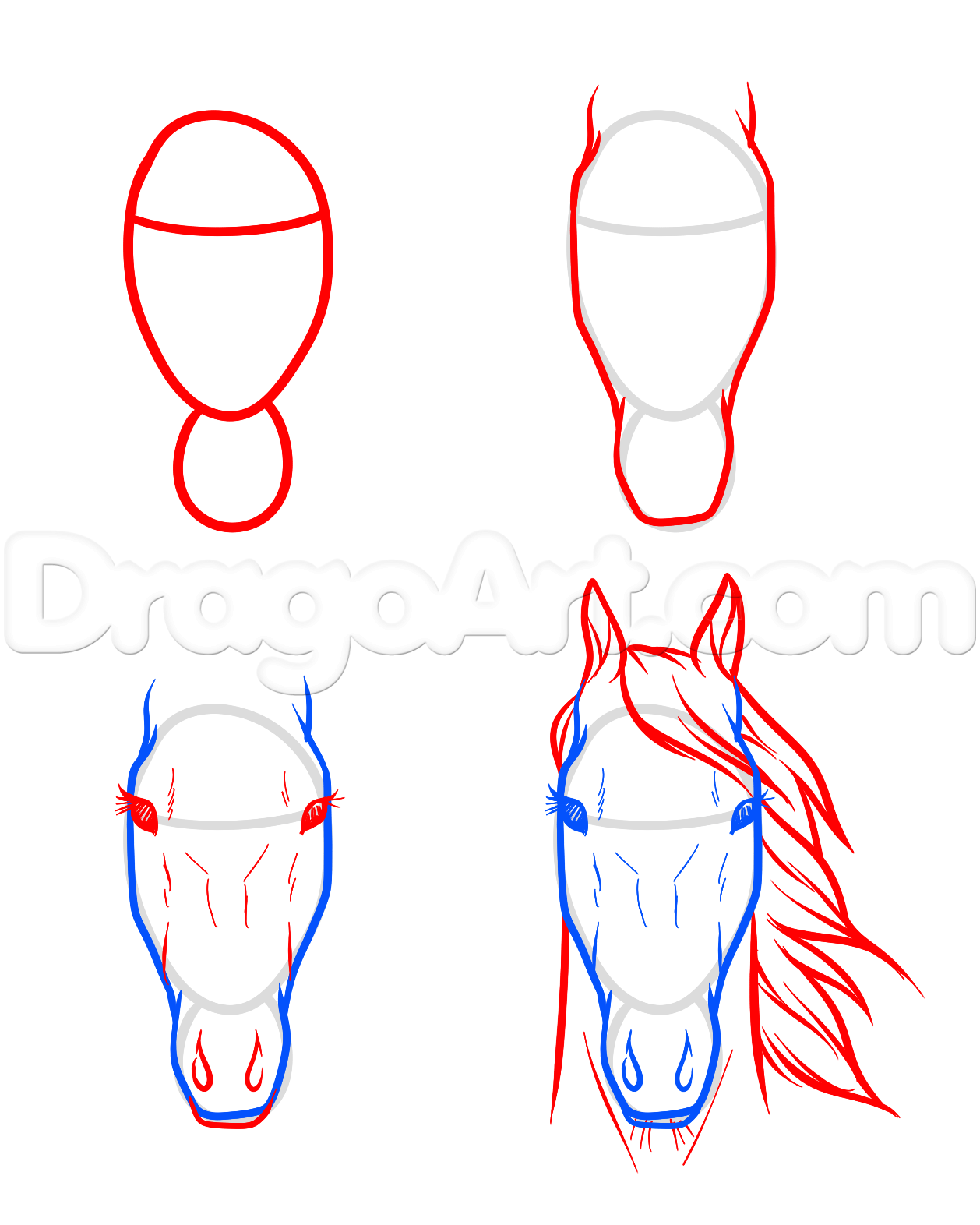 1258x1572 Draw Horse Heads And Faces, Step
