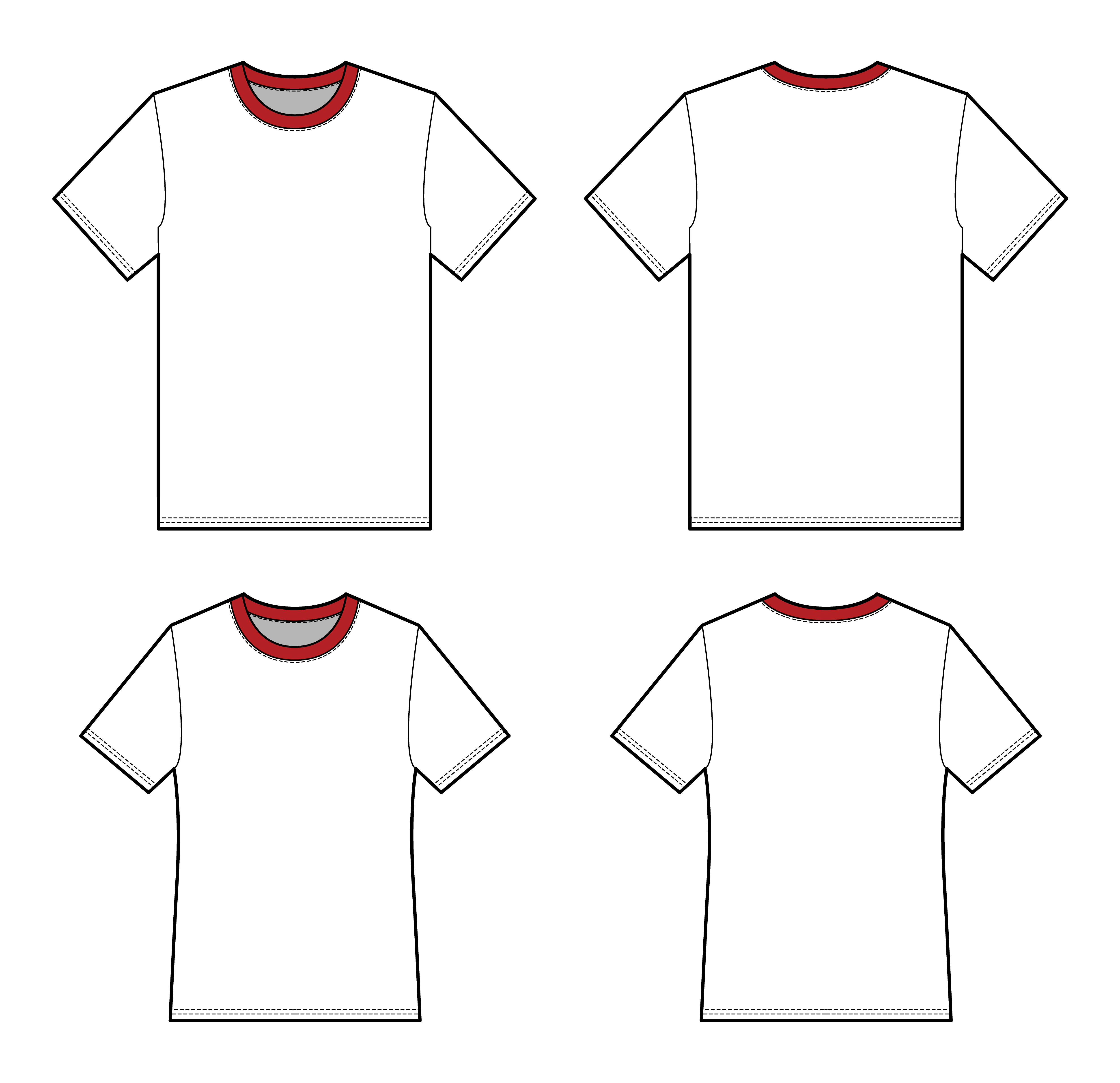 5000x4834 Basic Tee Shirt Fashion Flat Technical Drawing Template