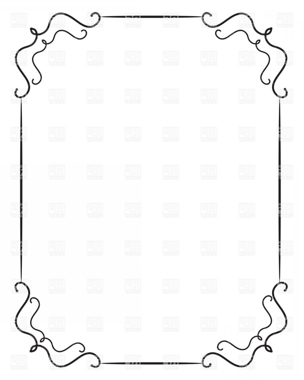 1152x1440 Basic Line Art Vector Borders Soidergi