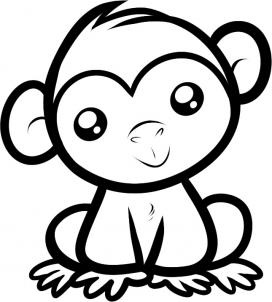 272x302 How To Draw A Chimpanzee For Kids