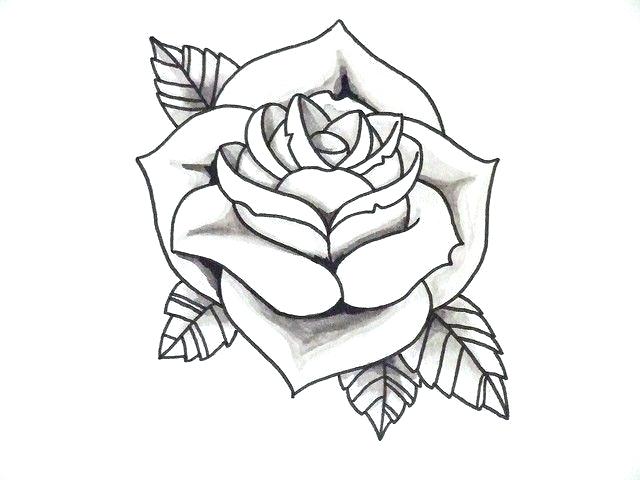 640x480 Simple Rose Outline Old School Rose Tattoos Google Search Rose