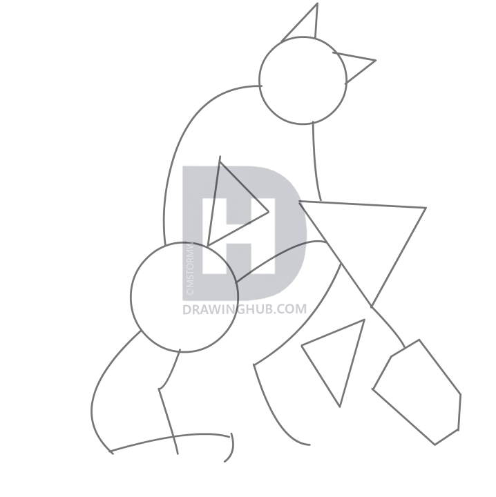 718x720 How To Draw A Werecat, Step