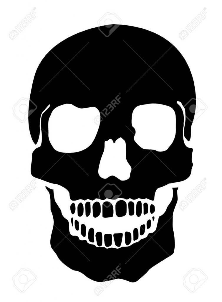 754x1024 On Simple Skull Drawing