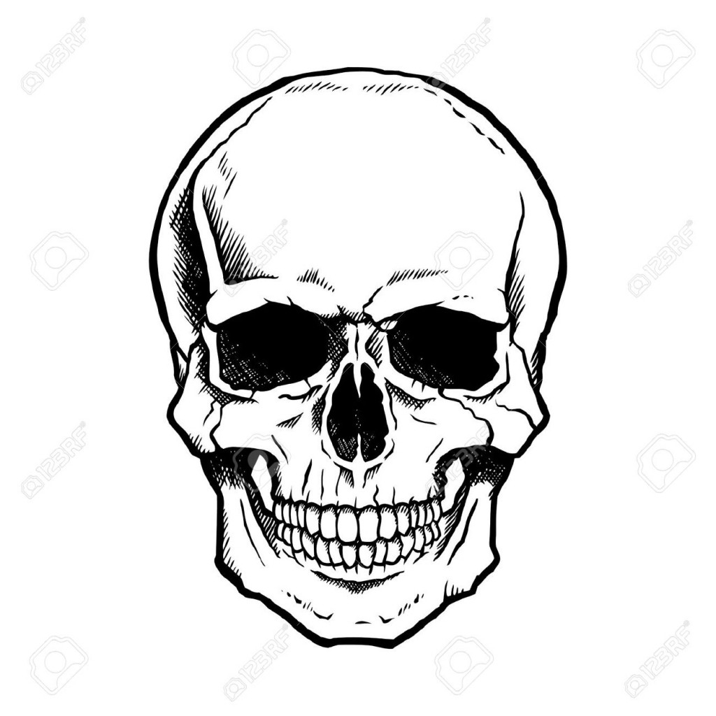 1024x1024 Simple Skull Drawing
