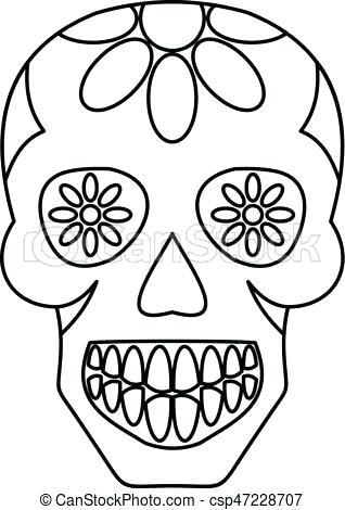 318x470 Sugar Skull Outline