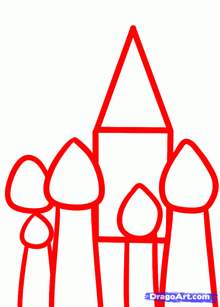 705x984 draw the kremlin, moscow kremlin, saint basil cathedral, step